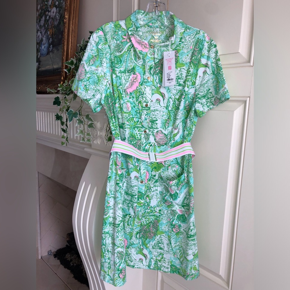 NWT Lilly Pulitzer Dominica Dress in Ship to Shore Size 10 - Picture 2 of 12